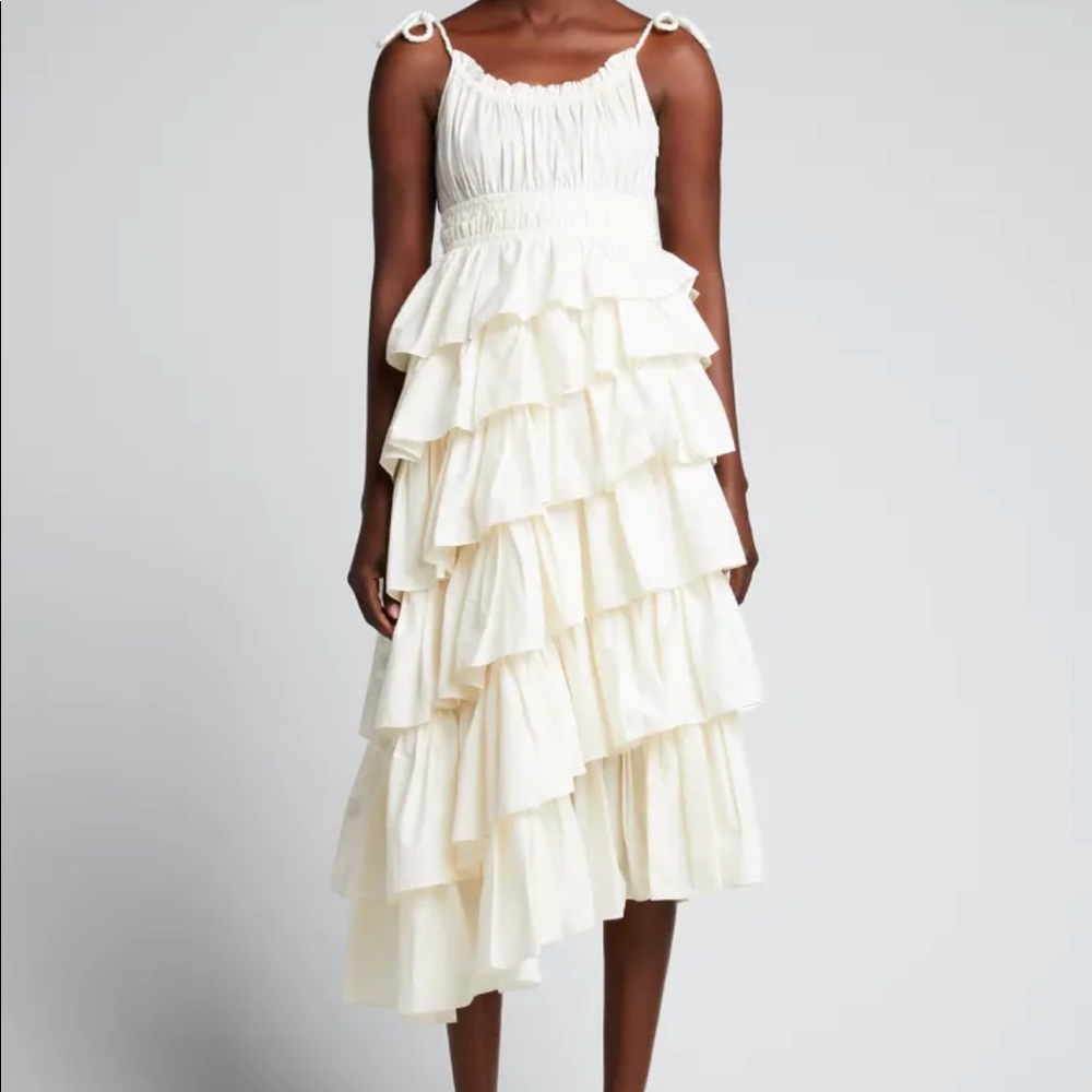 Ulla Johnson Estela Tiered Ruffle Asymmetric Dress